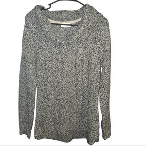 RD-Style Size Medium Black & White Cable Knit Cowl Neck Sweater